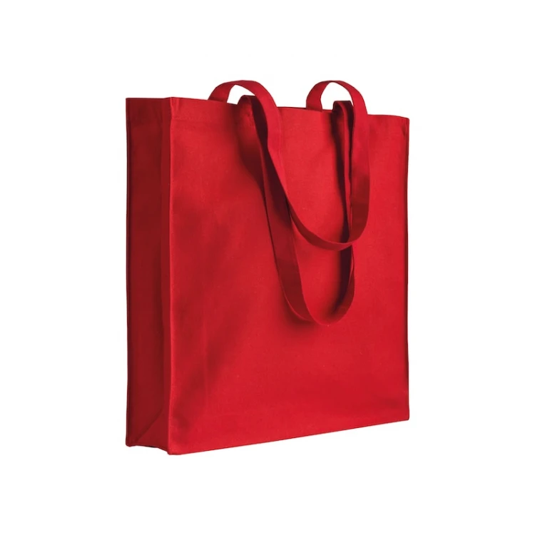 recycled cotton shopper bag with long handles front view