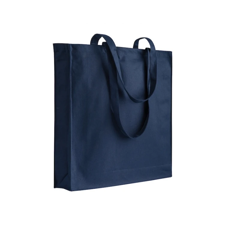 recycled cotton shopper bag with long handles front view