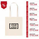 Shopper Cotone Personalizzate con Manici Lunghi in Cotone Naturale