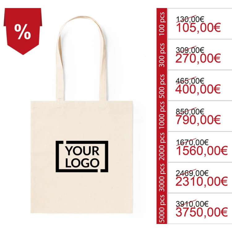 Shopper Cotone Personalizzate con Manici Lunghi in Cotone Naturale