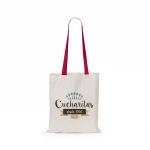 Borsa shopper in cotone con manici colorati