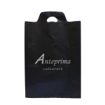 Sacchetti plastica personalizzati in HDPE con logo aziendale, spessore 100 micron