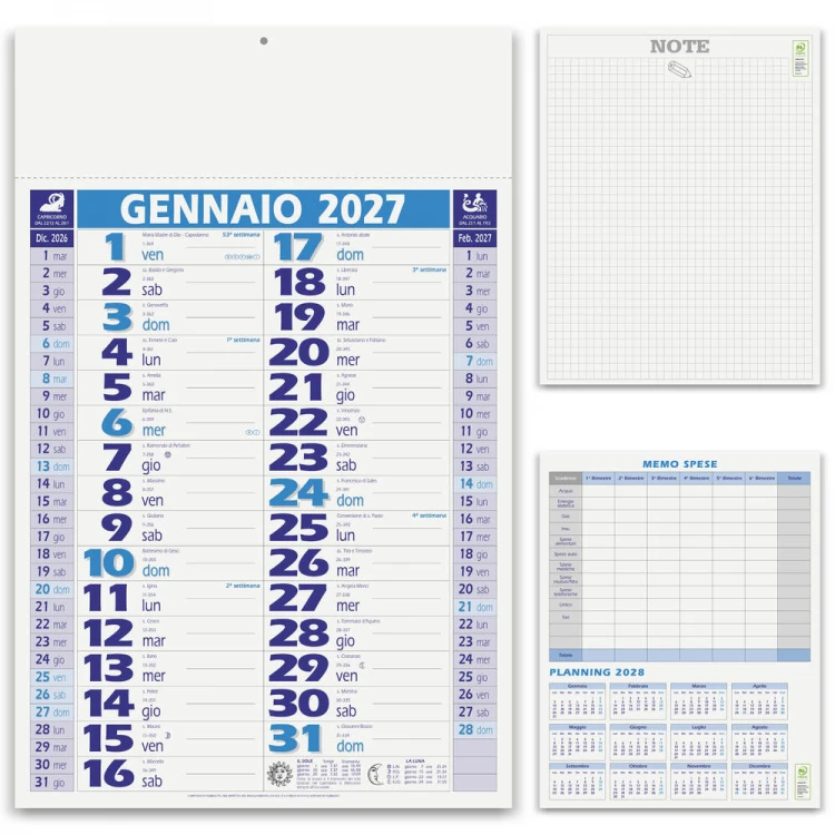 Calendario holandés de pared