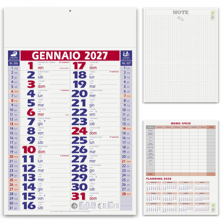 Calendario holandés de pared
