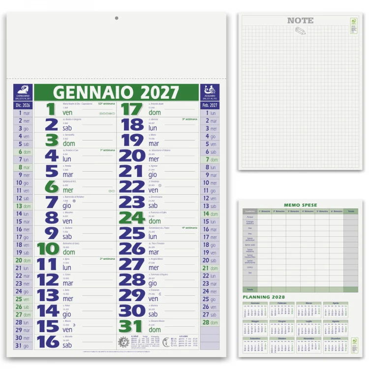 Calendario holandés de pared