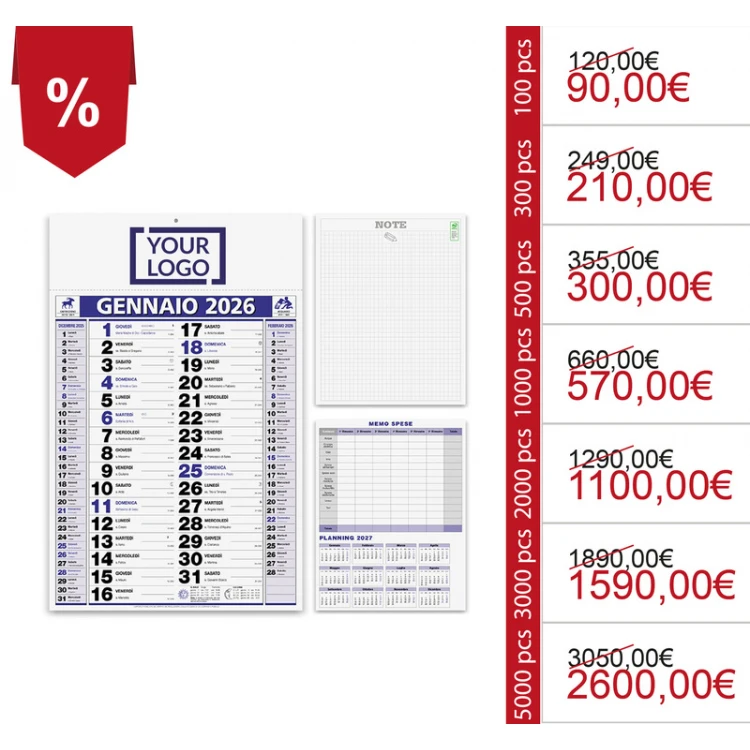 Calendario olandese da personalizzare (2026)