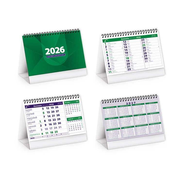 Calendario da tavolo mensile con supporto in cartoncino