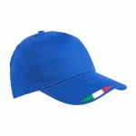 Casquette en polyester 5 panneaux avec visière tricolore à personnaliser avec logo
