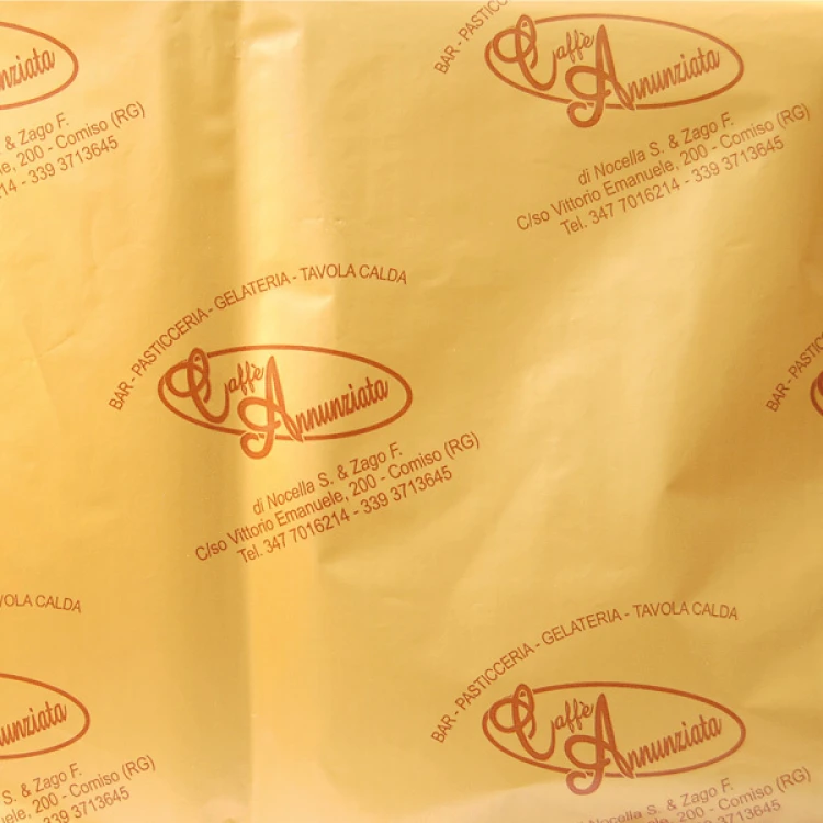 Carta personalizzata per pasticcerie con logo stampato per dolci e prodotti da forno