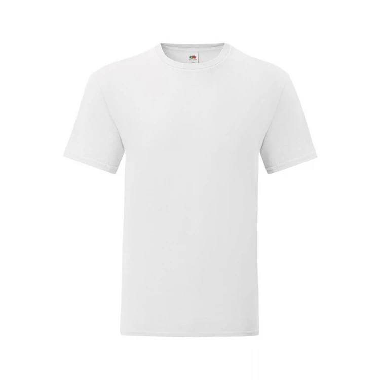 Camiseta ajustada FRUIT OF THE LOOM Iconic en algodón ringspun gris melange para personalizar con logo