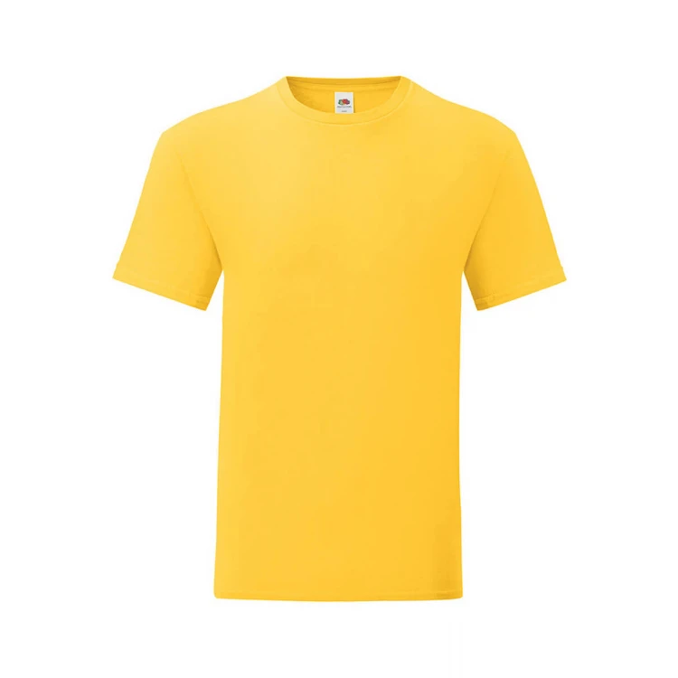 Camiseta ajustada FRUIT OF THE LOOM Iconic en algodón ringspun gris melange para personalizar con logo