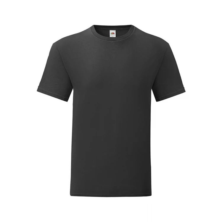 Camiseta ajustada FRUIT OF THE LOOM Iconic en algodón ringspun gris melange para personalizar con logo