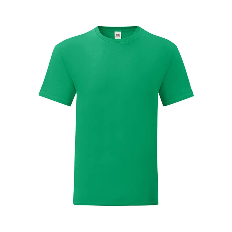 Camiseta ajustada FRUIT OF THE LOOM Iconic en algodón ringspun gris melange para personalizar con logo