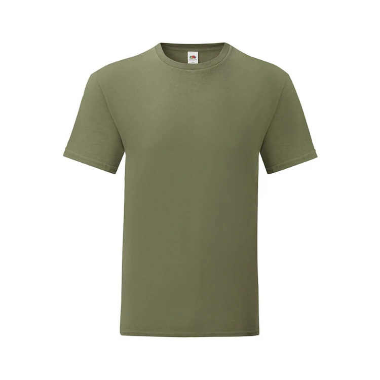 Camiseta ajustada FRUIT OF THE LOOM Iconic en algodón ringspun gris melange para personalizar con logo