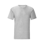 Camiseta ajustada FRUIT OF THE LOOM Iconic en algodón ringspun gris melange para personalizar con logo