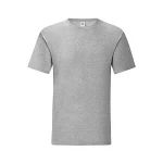 Camiseta ajustada FRUIT OF THE LOOM Iconic en algodón ringspun gris melange para personalizar con logo