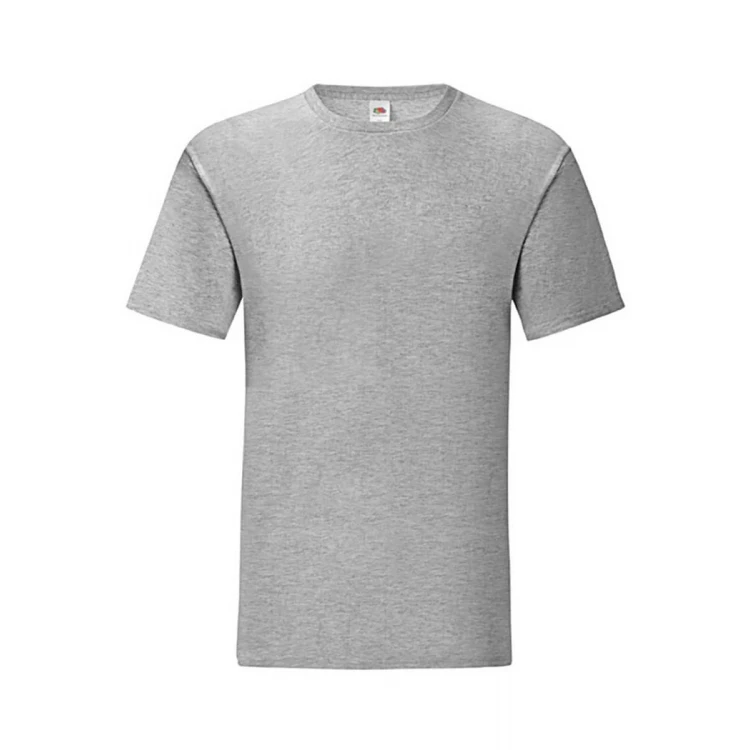Camiseta ajustada FRUIT OF THE LOOM Iconic en algodón ringspun gris melange para personalizar con logo