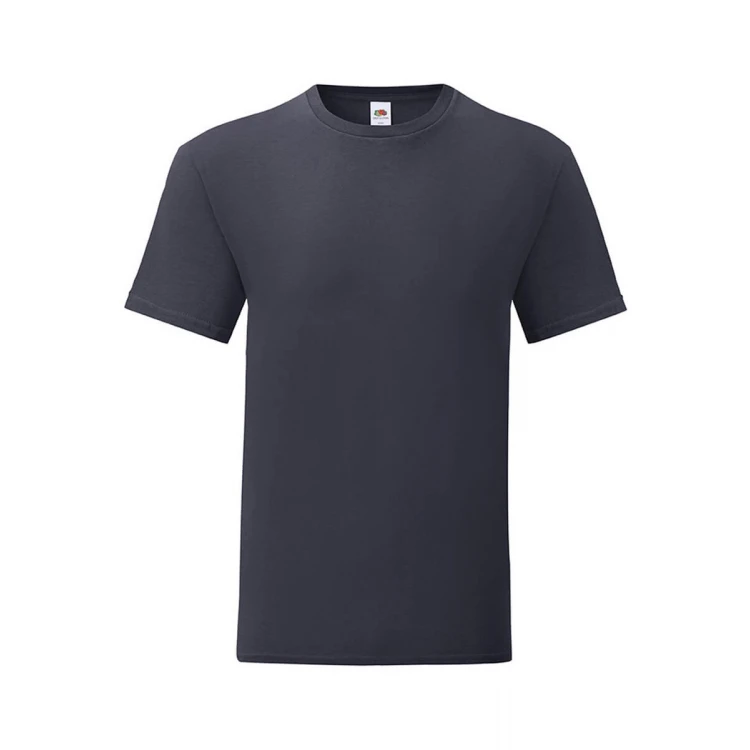 Camiseta ajustada FRUIT OF THE LOOM Iconic en algodón ringspun gris melange para personalizar con logo