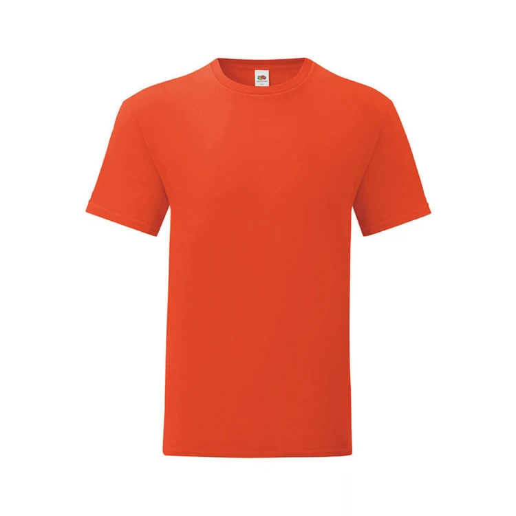 Camiseta ajustada FRUIT OF THE LOOM Iconic en algodón ringspun gris melange para personalizar con logo
