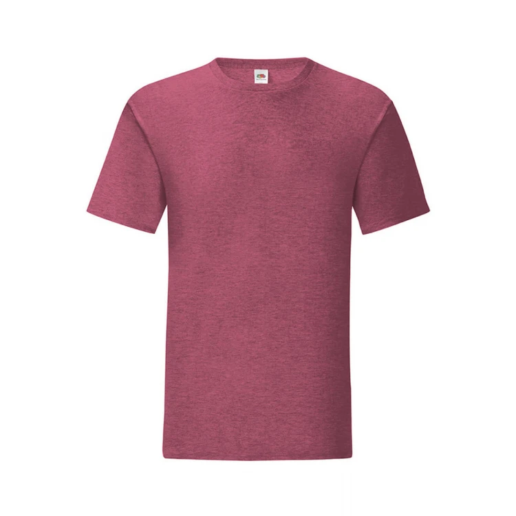 Camiseta ajustada FRUIT OF THE LOOM Iconic en algodón ringspun gris melange para personalizar con logo