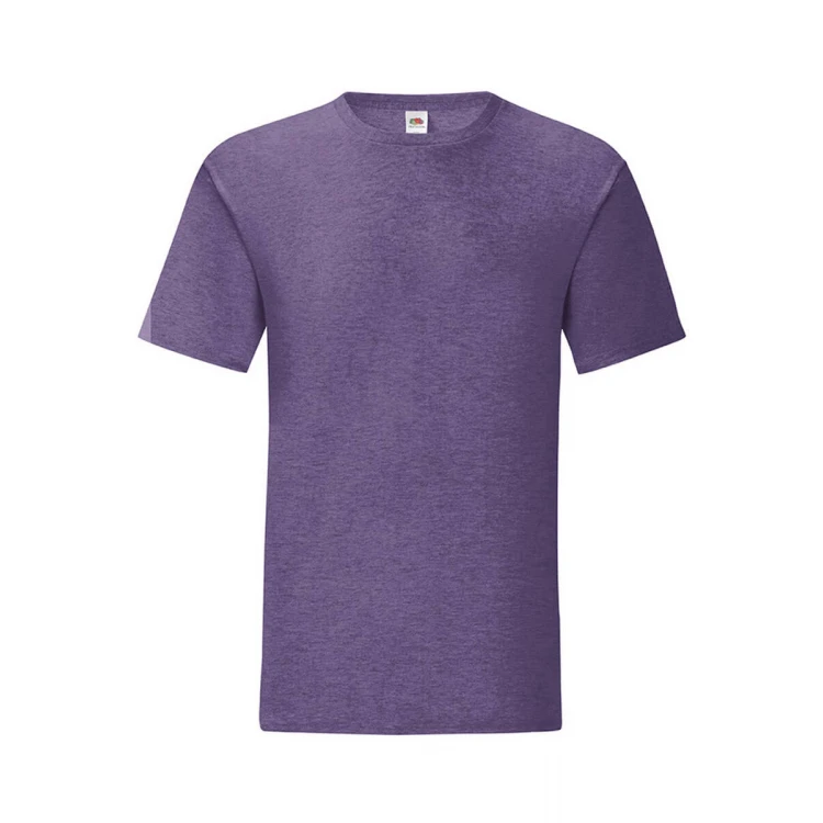 Camiseta ajustada FRUIT OF THE LOOM Iconic en algodón ringspun gris melange para personalizar con logo