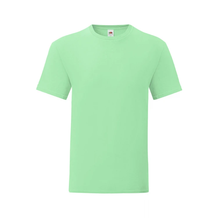Camiseta ajustada FRUIT OF THE LOOM Iconic en algodón ringspun gris melange para personalizar con logo