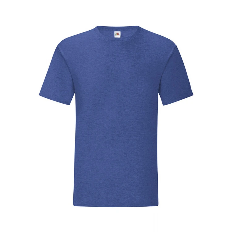 Camiseta ajustada FRUIT OF THE LOOM Iconic en algodón ringspun gris melange para personalizar con logo