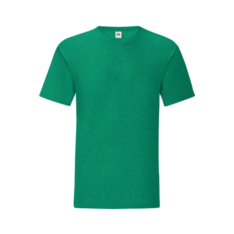 Camiseta ajustada FRUIT OF THE LOOM Iconic en algodón ringspun gris melange para personalizar con logo