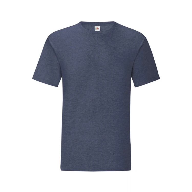Camiseta ajustada FRUIT OF THE LOOM Iconic en algodón ringspun gris melange para personalizar con logo