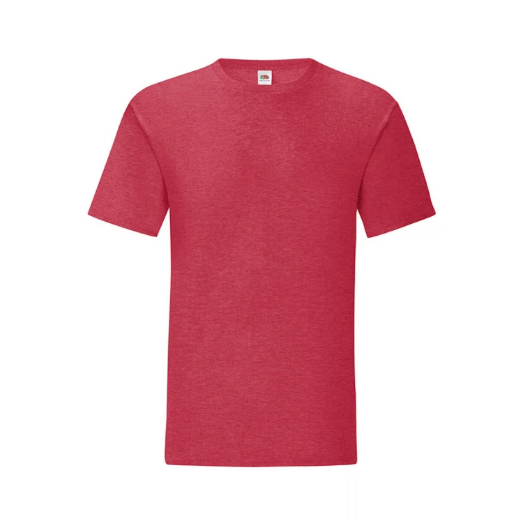 Camiseta ajustada FRUIT OF THE LOOM Iconic en algodón ringspun gris melange para personalizar con logo