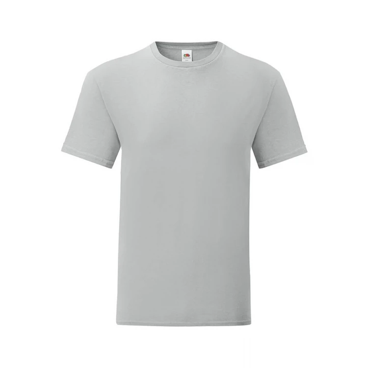 Camiseta ajustada FRUIT OF THE LOOM Iconic en algodón ringspun gris melange para personalizar con logo