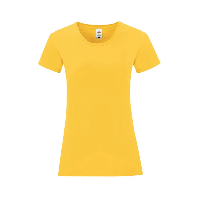 Camiseta mujer FRUIT OF THE LOOM mod. Iconic en algodón peinado, tallas XS-XXL, para personalizar con logo