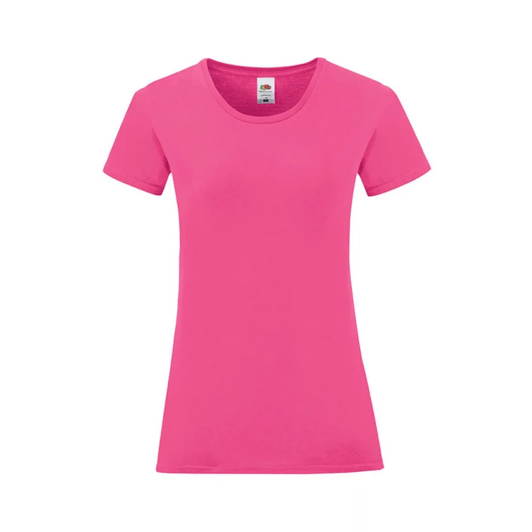 Camiseta mujer FRUIT OF THE LOOM mod. Iconic en algodón peinado, tallas XS-XXL, para personalizar con logo