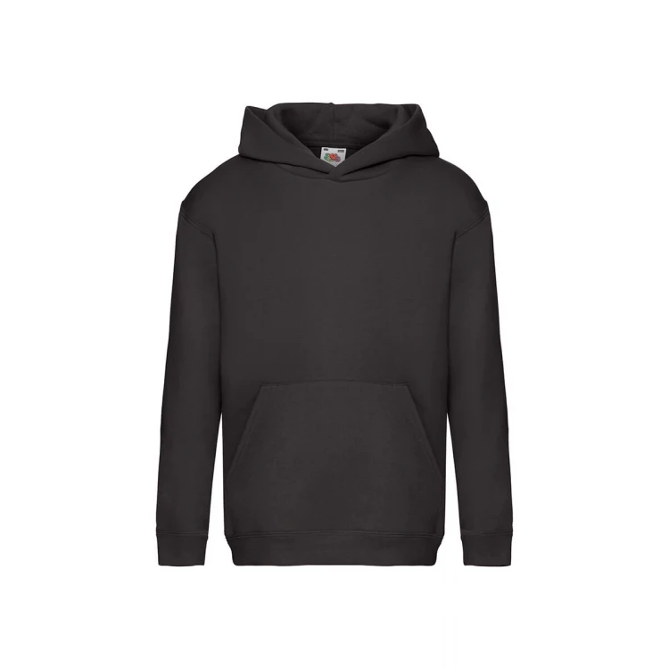Sudadera con capucha infantil FRUIT OF THE LOOM Premium en algodón-poliéster, disponible para personalización con logo hasta tamaño A3