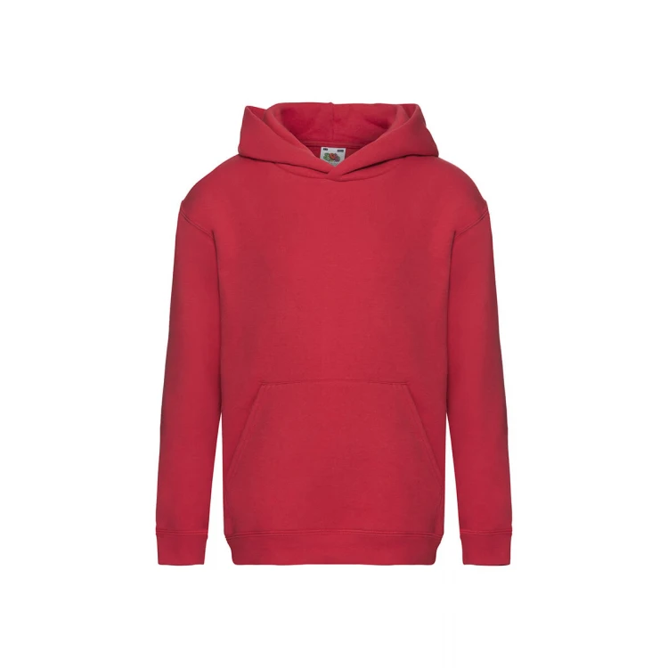 Sudadera con capucha infantil FRUIT OF THE LOOM Premium en algodón-poliéster, disponible para personalización con logo hasta tamaño A3