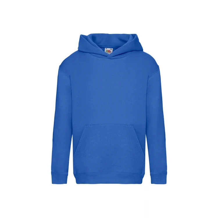 Sudadera con capucha infantil FRUIT OF THE LOOM Premium en algodón-poliéster, disponible para personalización con logo hasta tamaño A3
