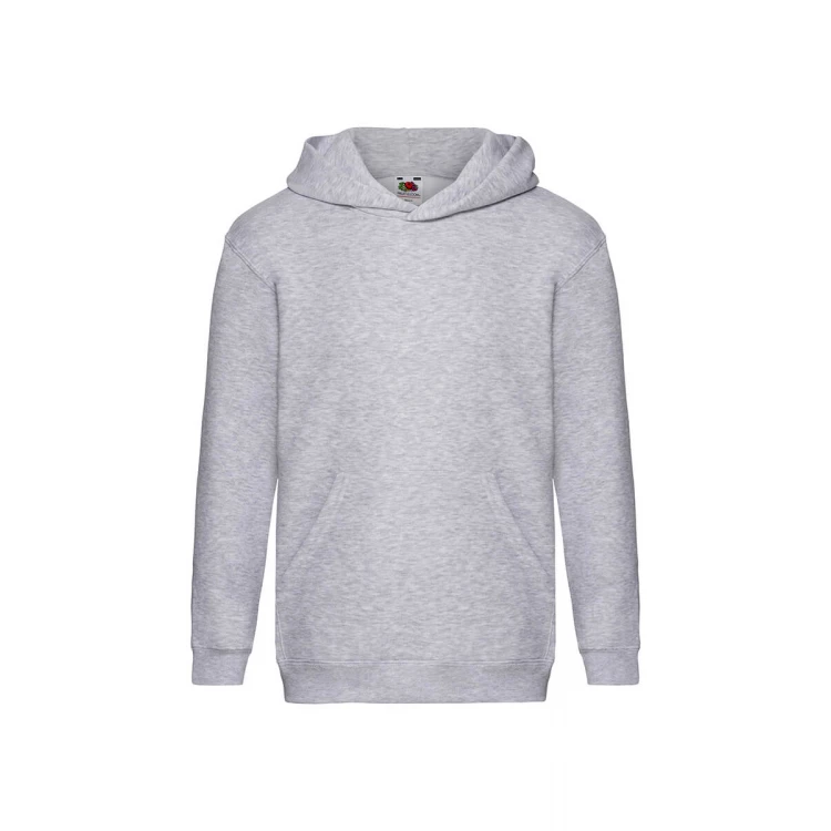 Sudadera con capucha infantil FRUIT OF THE LOOM Premium en algodón-poliéster, disponible para personalización con logo hasta tamaño A3