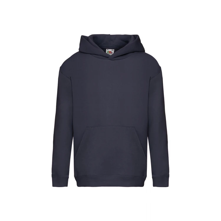 Sudadera con capucha infantil FRUIT OF THE LOOM Premium en algodón-poliéster, disponible para personalización con logo hasta tamaño A3