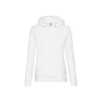 Sudadera mujer con capucha forrada y bolsillo tipo canguro, disponible para personalizar con logo