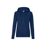 Sudadera mujer con capucha forrada y bolsillo tipo canguro, disponible para personalizar con logo