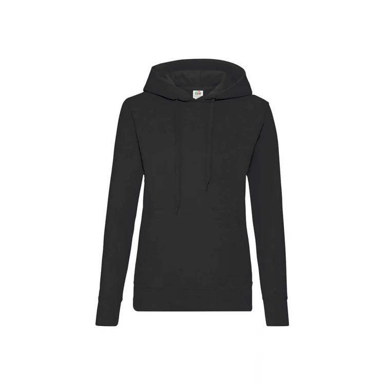 Sudadera mujer con capucha forrada y bolsillo tipo canguro, disponible para personalizar con logo