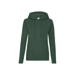 Sudadera mujer con capucha forrada y bolsillo tipo canguro, disponible para personalizar con logo