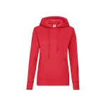 Sudadera mujer con capucha forrada y bolsillo tipo canguro, disponible para personalizar con logo
