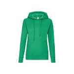 Sudadera mujer con capucha forrada y bolsillo tipo canguro, disponible para personalizar con logo