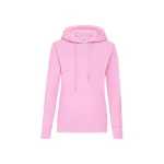 Sudadera mujer con capucha forrada y bolsillo tipo canguro, disponible para personalizar con logo