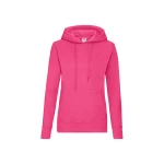 Sudadera mujer con capucha forrada y bolsillo tipo canguro, disponible para personalizar con logo