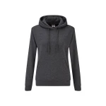 Sudadera mujer con capucha forrada y bolsillo tipo canguro, disponible para personalizar con logo
