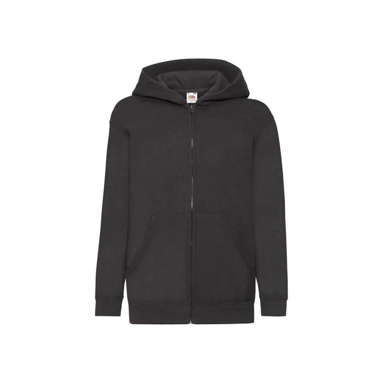 Sudadera infantil con capucha y cremallera sin cordón de seguridad, en algodón-poliéster, para personalizar con logo