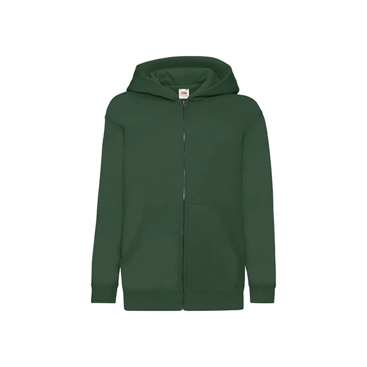 Sudadera infantil con capucha y cremallera sin cordón de seguridad, en algodón-poliéster, para personalizar con logo