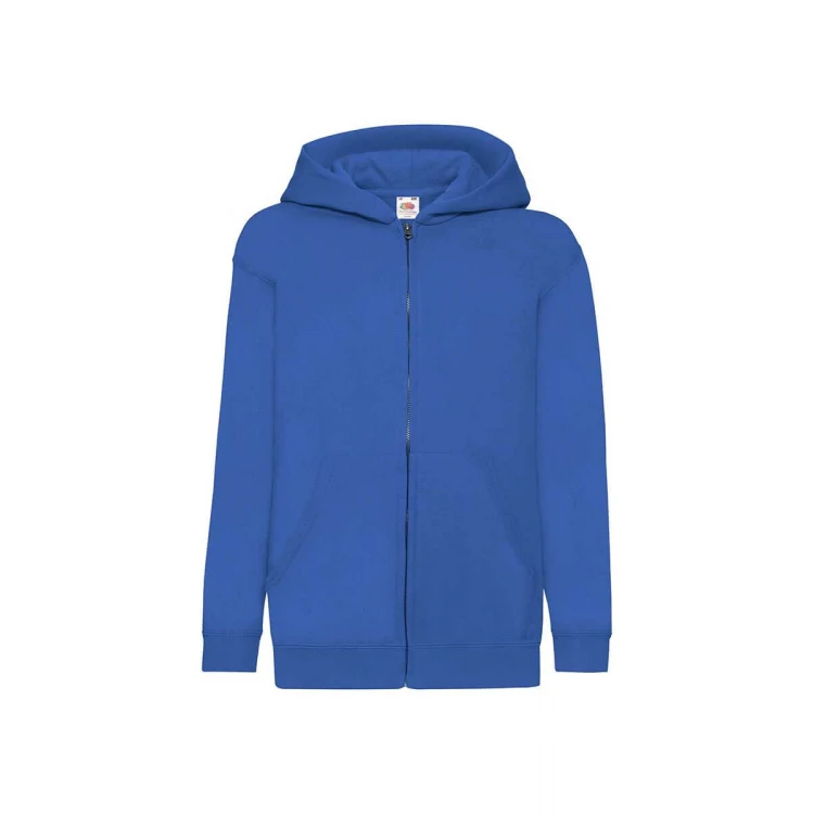 Sudadera infantil con capucha y cremallera sin cordón de seguridad, en algodón-poliéster, para personalizar con logo